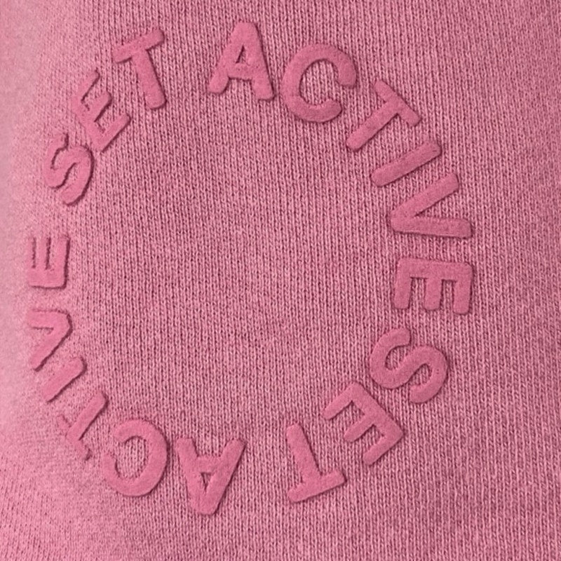 Set Active Pink Fleece Sherpa Lined Pull On High Waisted Sweat Shorts Size S - Image 4