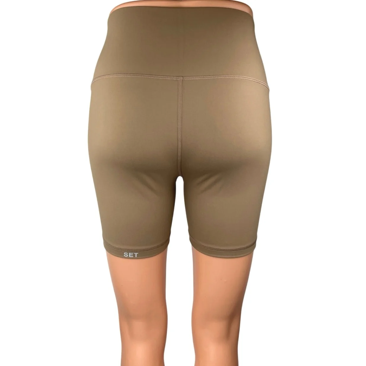 Set Active Sportbody Brown Tan High Waist Activewear Yoga Cycling Biker Shorts M - Image 3