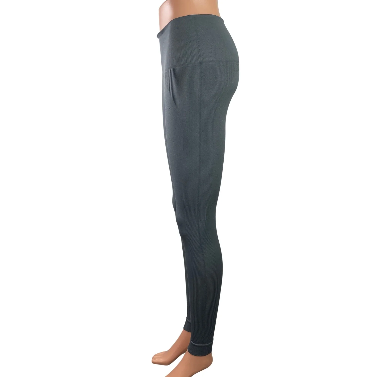 Set Active Women's Gray Mid Rise Yoga Workout Athletic Leggings Pants Size M - Image 2