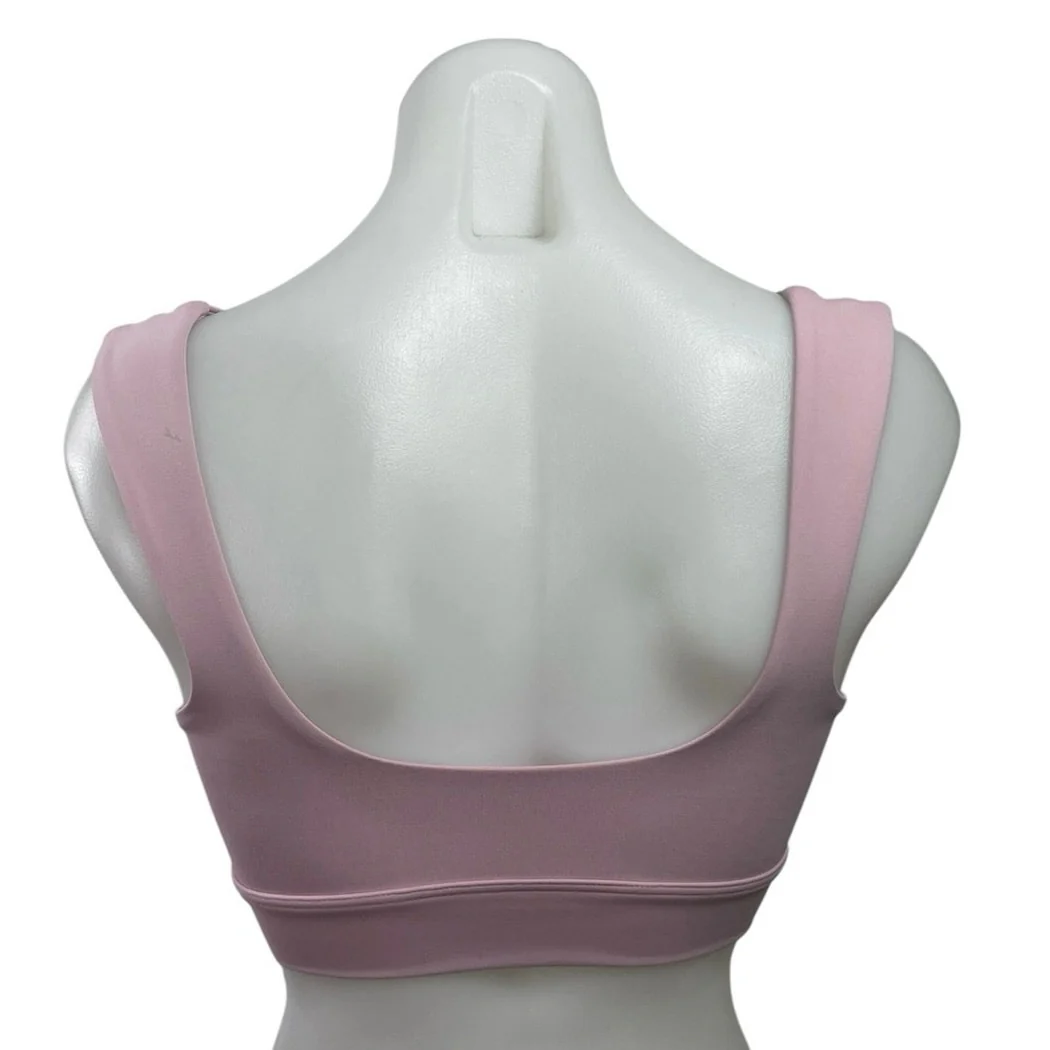 Set Active Women's Pink Square Neck Yoga Workout Athletic Sports Bra Crop Top S - Image 3