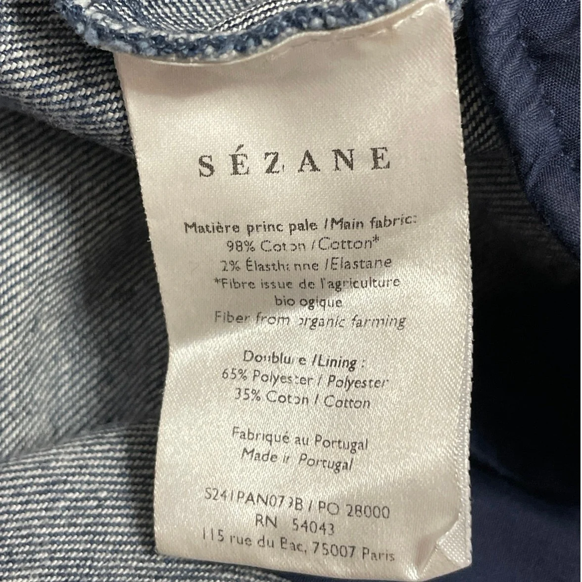 Sezane Women's Blue High Waisted Palazzo Wide Leg Baggy Denim Jeans Pants Sz 38 - Image 5