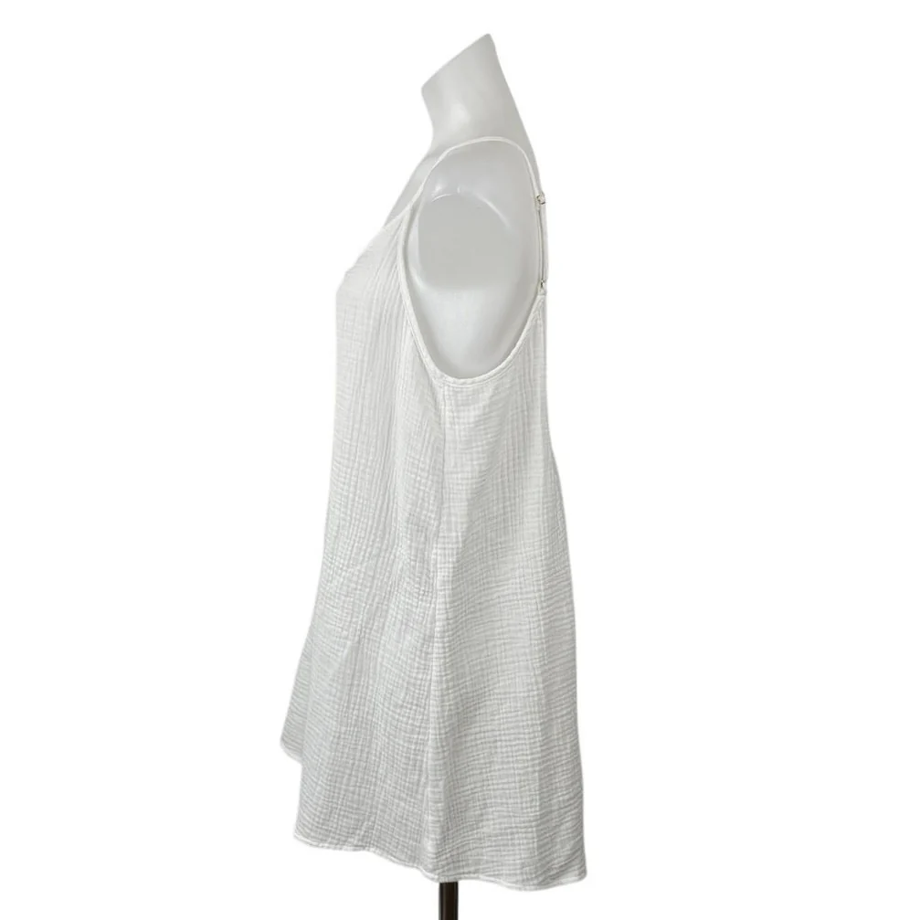Shade & Shore Women's White Sleeveless Open Back Cami Tank Mini Dress Size M - Image 3