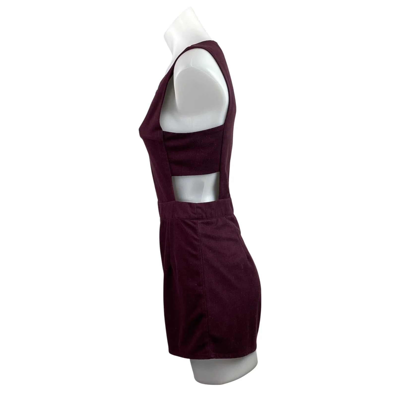 She + Sky Womens Maroon Sleeveless Cutout Active Athleisure Jumpsuit Romper Sz S - Image 2