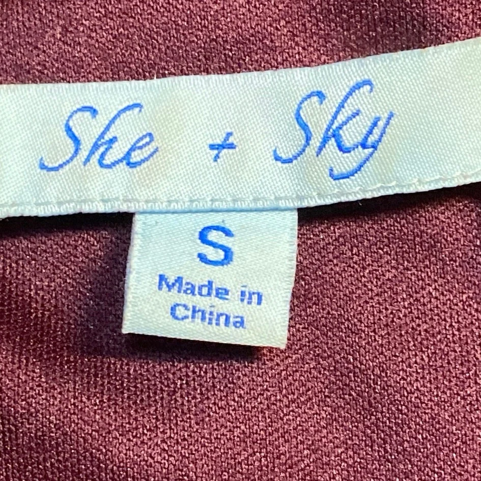 She + Sky Womens Maroon Sleeveless Cutout Active Athleisure Jumpsuit Romper Sz S - Image 4