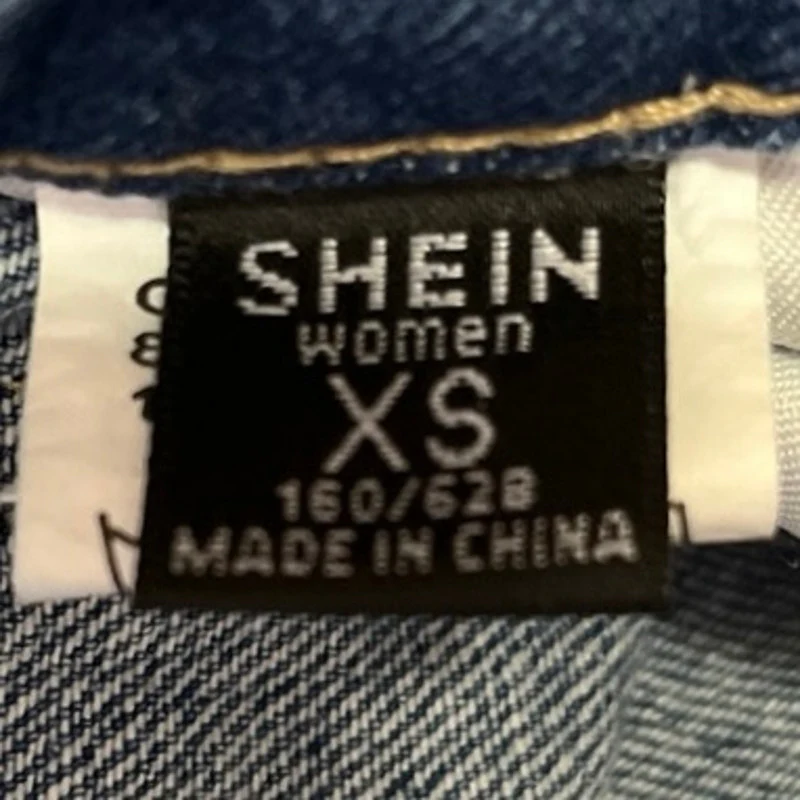 Shein Blue Light Wash High Rise Distressed Ankle Straight Leg Jeans Size XS - Image 4
