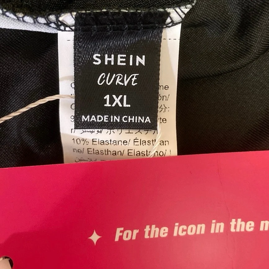 Shein Curve NWT Black Y2k Graphic Print Crew Neck Short Sleeve Crop T-shirt 1XL - Image 3