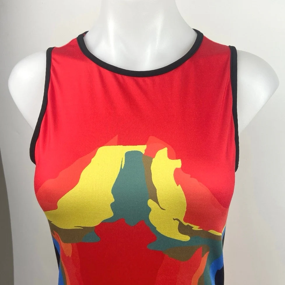 Shein Multicolor Body Temp Sleeveless Pull On Mini Bodycon Tank Dress Size M - Image 3