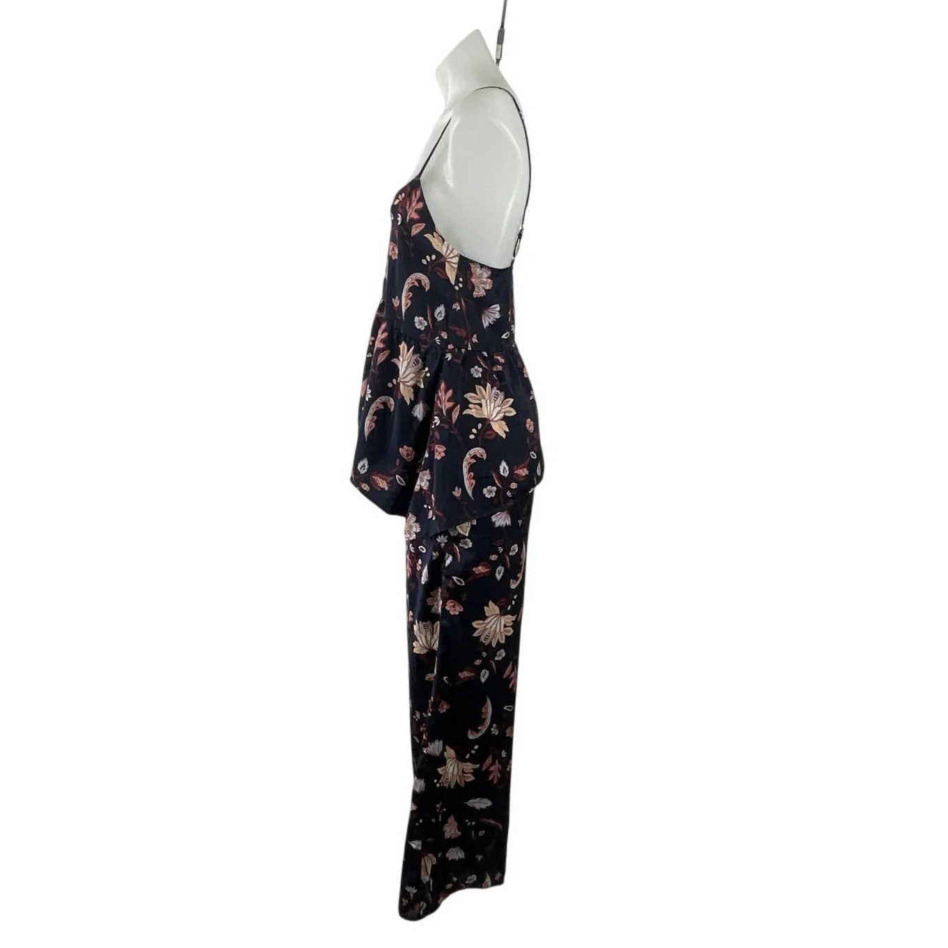 Shimera Botanical Floral Peplum Cami Top Wide Leg Pajama Lounge Sleepwear Set XS - Image 3