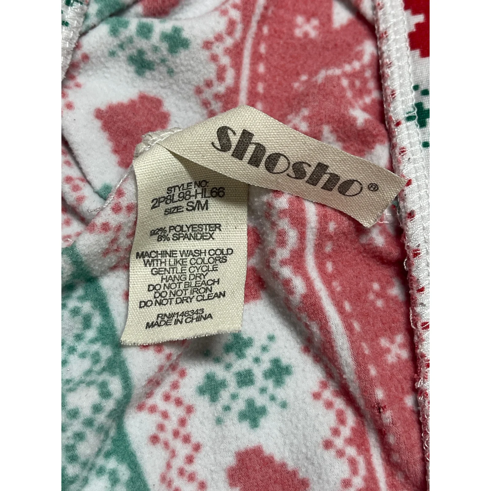Shosho Women's Multicolor Christmas Holiday High Rise Skinny Leggings Pants S/M - Image 3