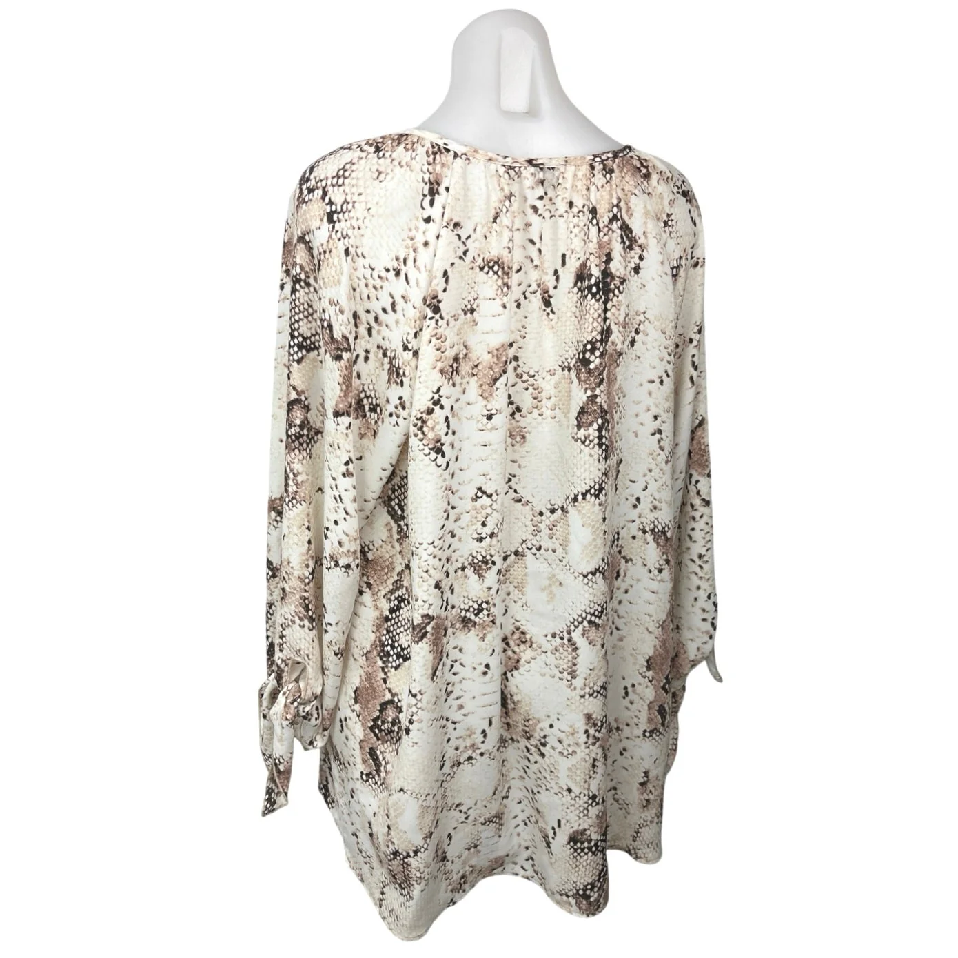 Show Me Your Mumu White Snake Animal Print V-neck Long Tie Sleeve Mini Dress M - Image 2