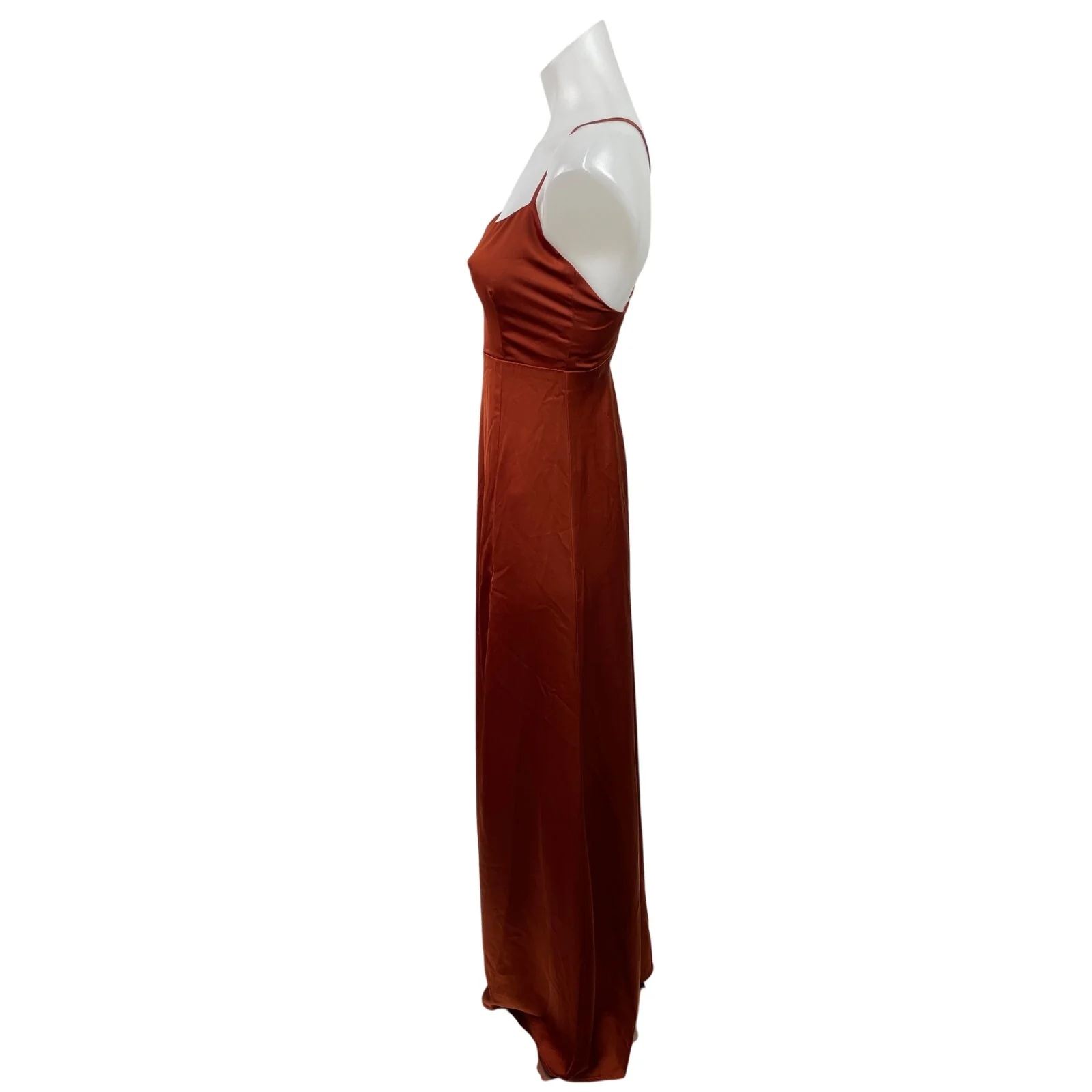 Showpo Women's Orange Sleeveless Cross Back Slit Maxi Flared A-Line Tank Dress 0 - Image 2