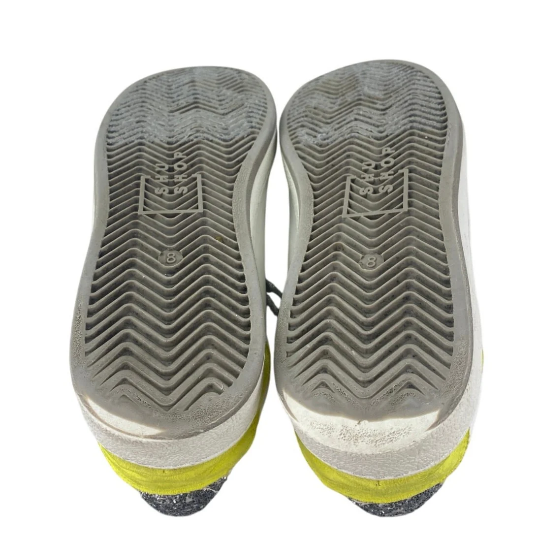 Shu Shop Paz Women's Yellow Silver Glitter Low Top Lace Up Sneakers Shoes Size 8 - Image 5