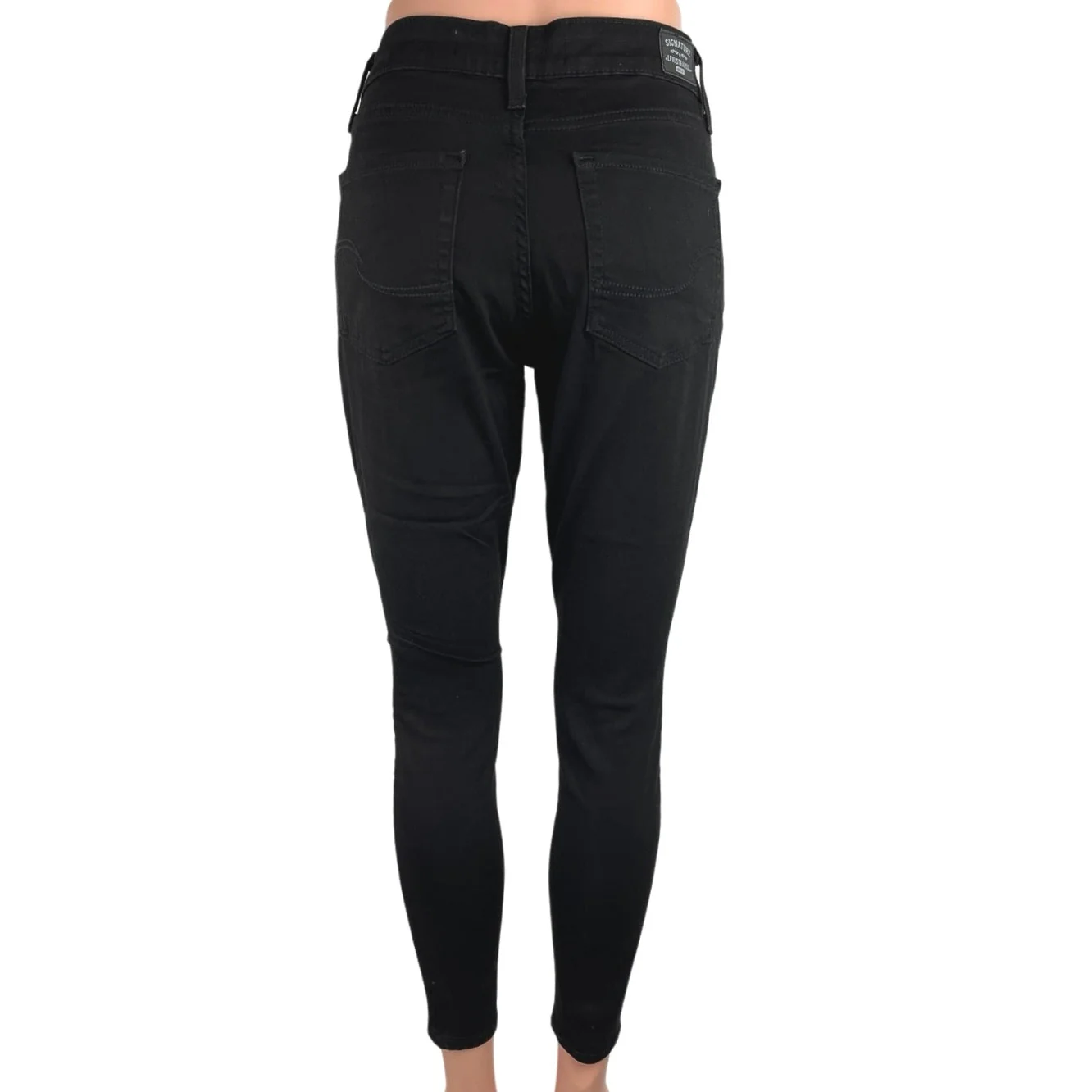 Signature By Levi Strauss Black Mid Rise Stretch Skinny Ankle Denim Jeans Sz 28 - Image 3