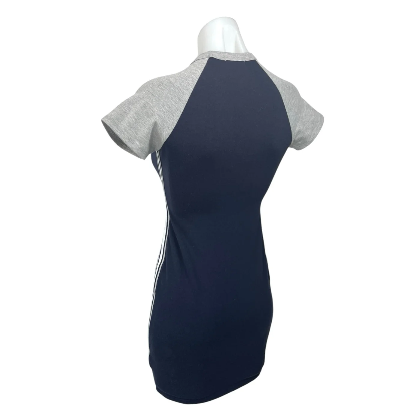 Silence + Noise Blue Gray Short Sleeve Colorblock T Shirt Mini Bodycon Dress XS - Image 3