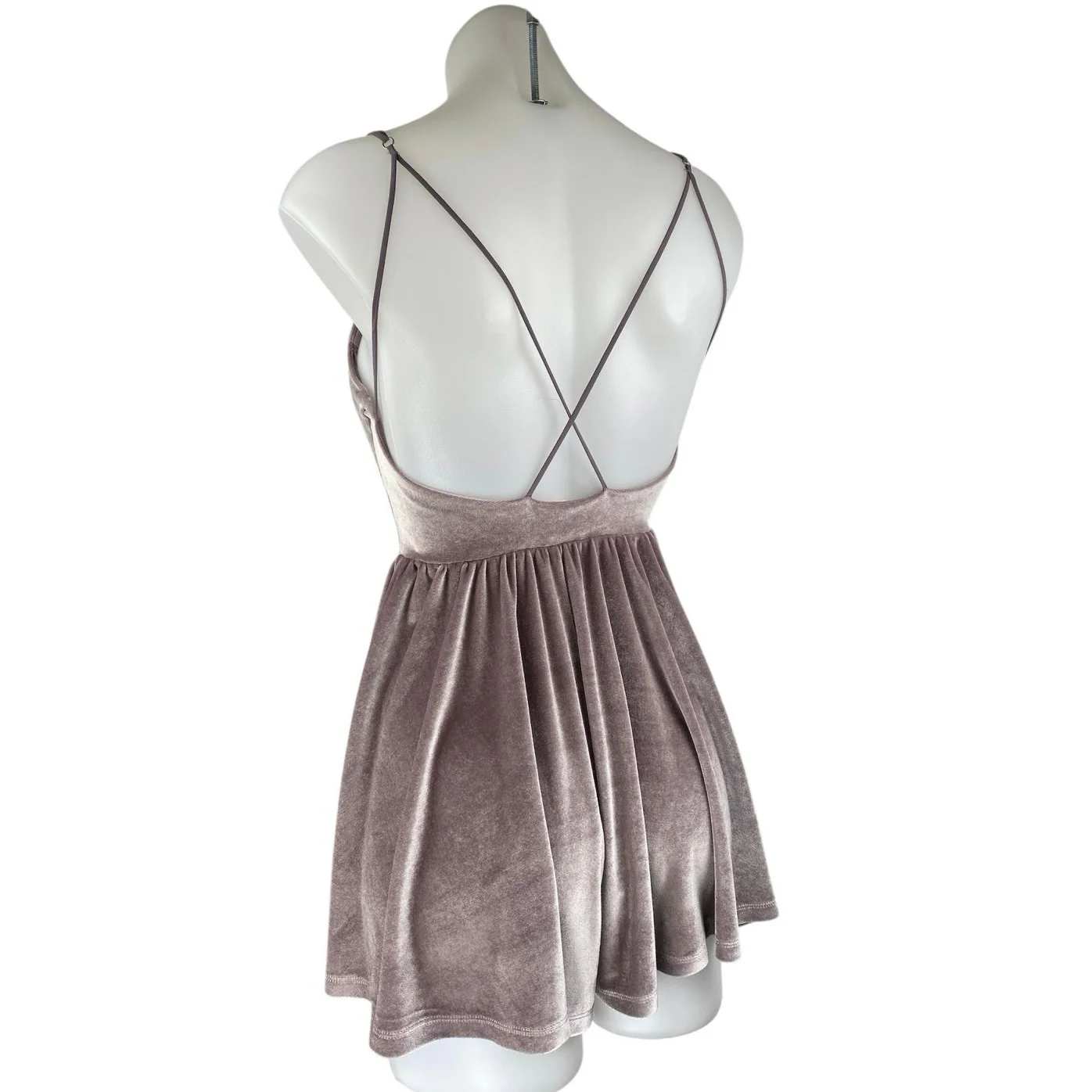 Silence + Noise Purple Velvet Velour Sleeveless Fit & Flare Mini Dress Size XS - Image 2
