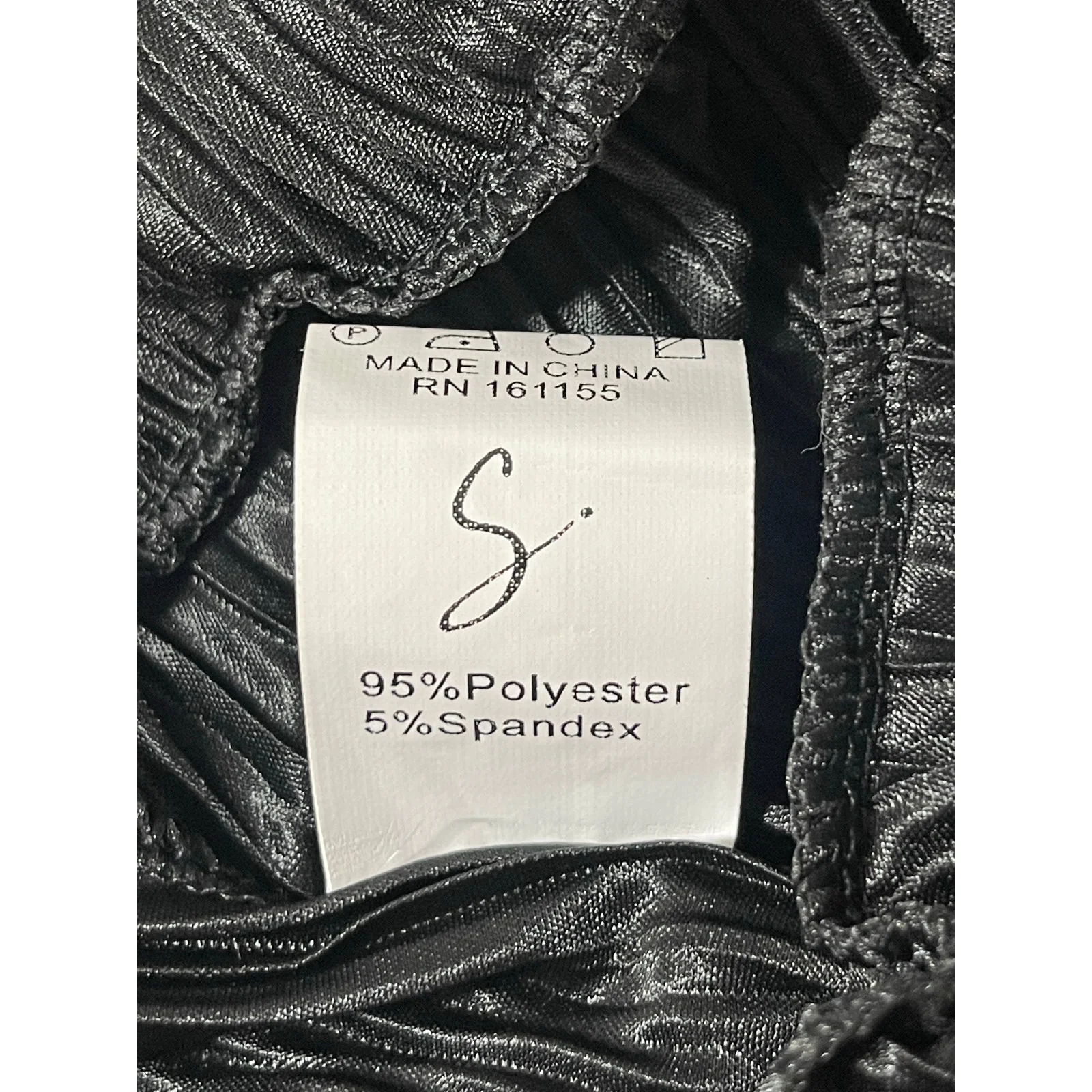 Silk & Salt Womens Black Pleated Elastic High Waist Straight Wide Leg Pants Sz M - Image 5