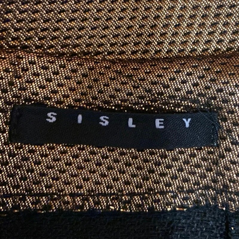 Sisley Women's Gold High Waisted Zipper Back Straight Pencil Mini Skirt Size 4 - Image 5