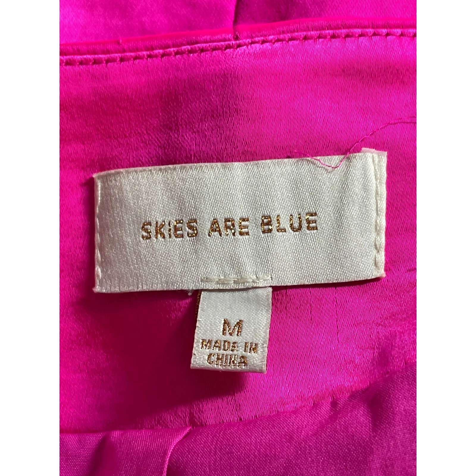 Skies are Blue Pink Silk Satin Double Breasted Long Sleeve Blazer Mini Dress M - Image 5
