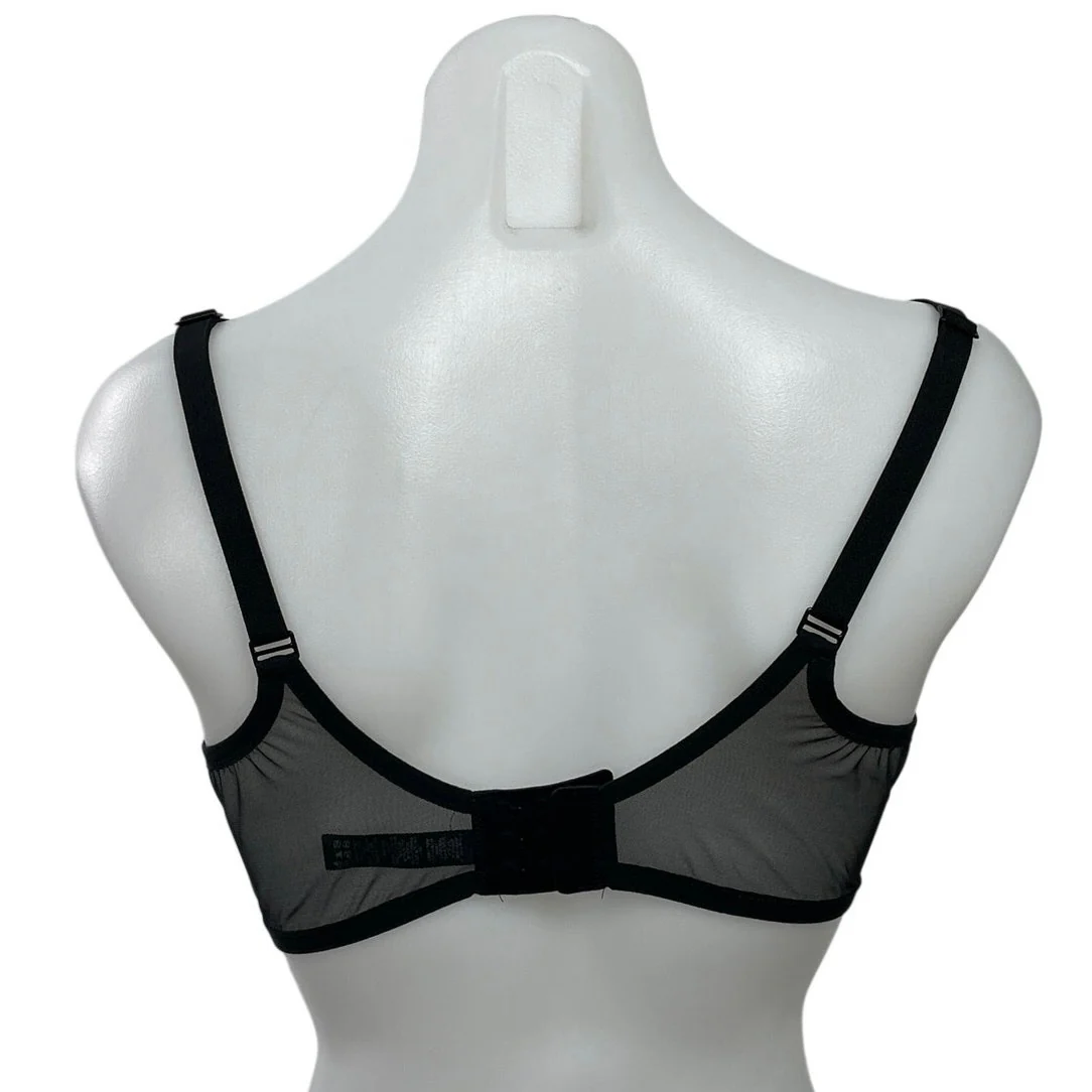 Skims Ultra Fine Mesh Black Lightweight Underwire Adjustable Bra Lingerie 36DD - Image 3