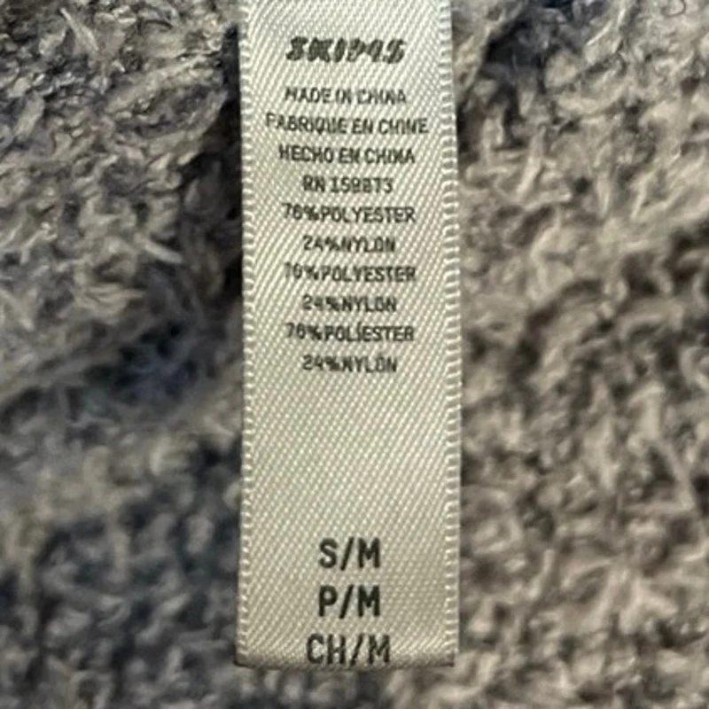 Skims Women's Gray Cozy Knit Teddy Stripe Fleece Hoodie Jogger Lounge Set S/M - Image 6
