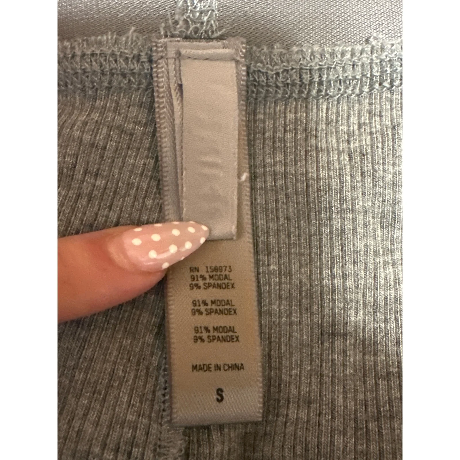 Skims Women's Gray Rib Knit High Waisted Lounge Nightwear Boxer Shorts Size S - Image 4