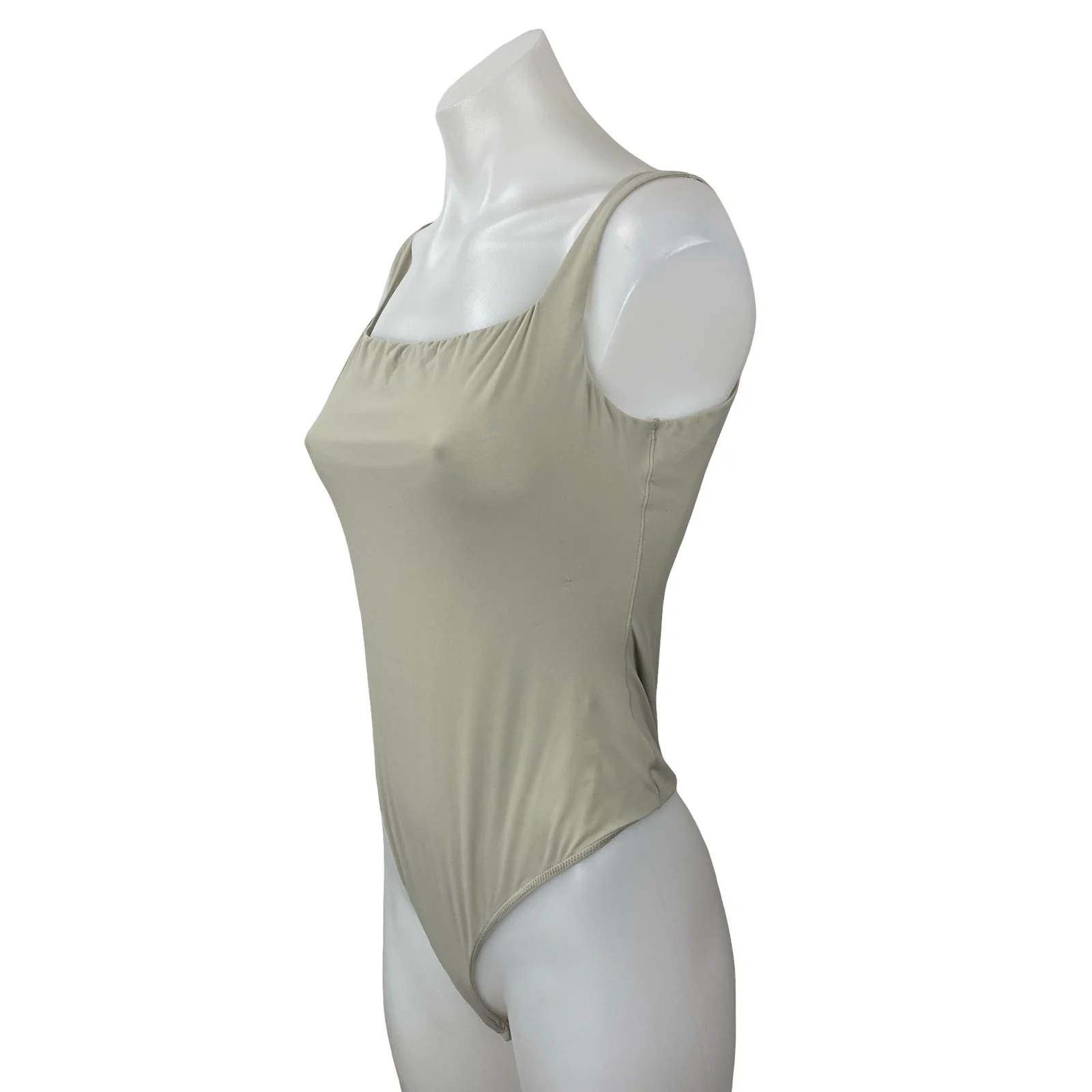 Skims Women's Gray Sleeveless Square Neck Backless Tank Bodysuit Top Size XL - Image 3