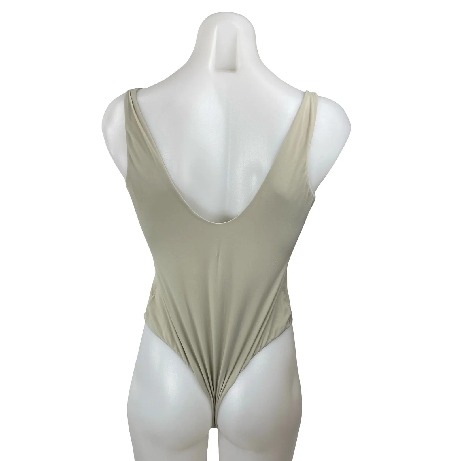 Skims Women's Gray Sleeveless Square Neck Backless Tank Bodysuit Top Size XL - Image 4