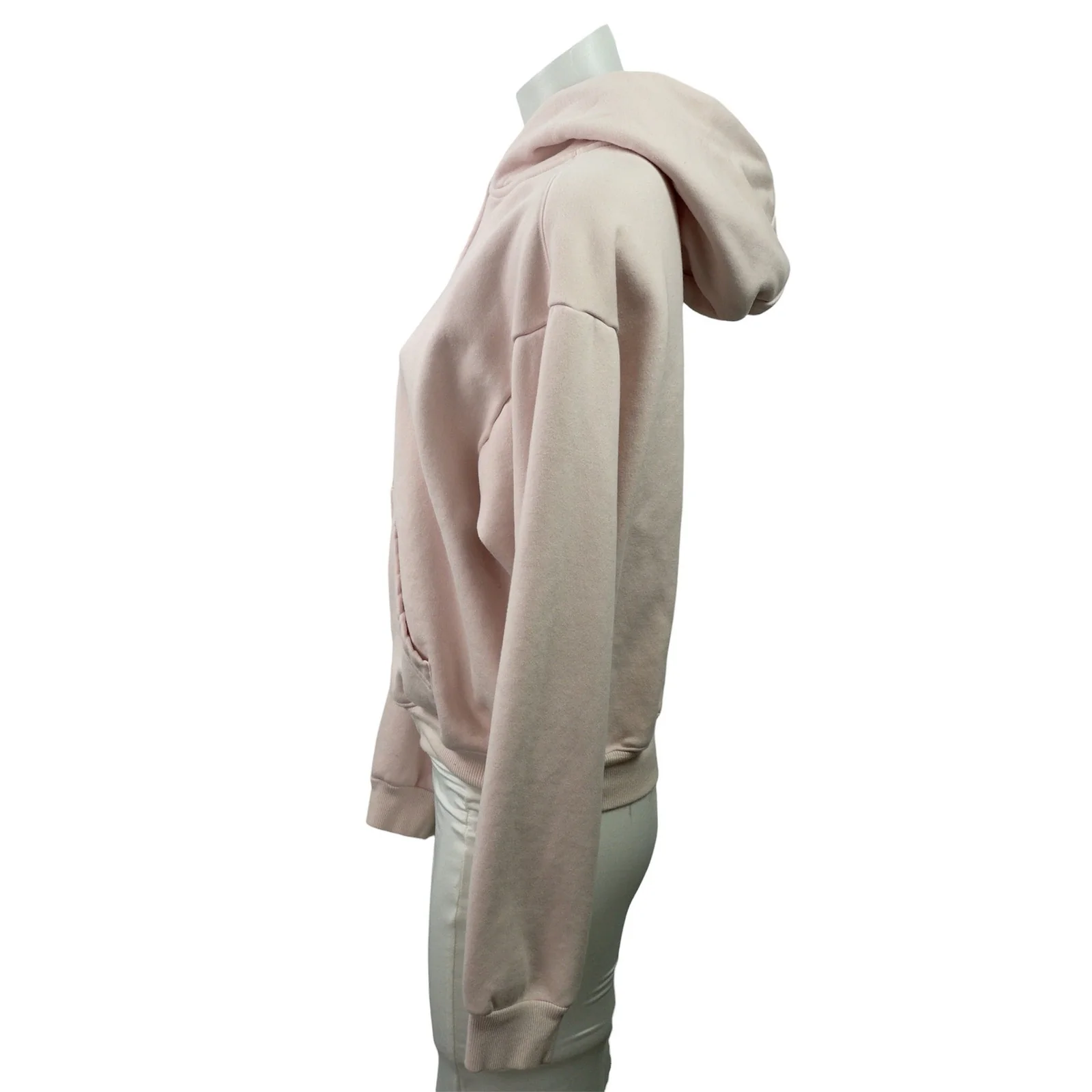 Skims Women's Pink Fleece Hoodie Hoaded Full Zip Long Sleeve Sweatshirt Top S - Image 2