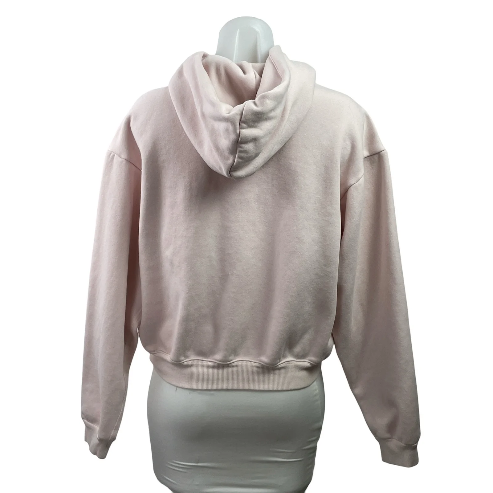 Skims Women's Pink Fleece Hoodie Hoaded Full Zip Long Sleeve Sweatshirt Top S - Image 3