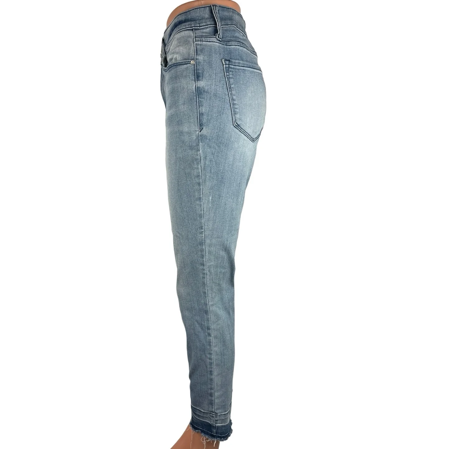 SkinnyGirl Blue Light Wash High Rise Faded Denim Stretch Skinny Jeans Size 29 - Image 2