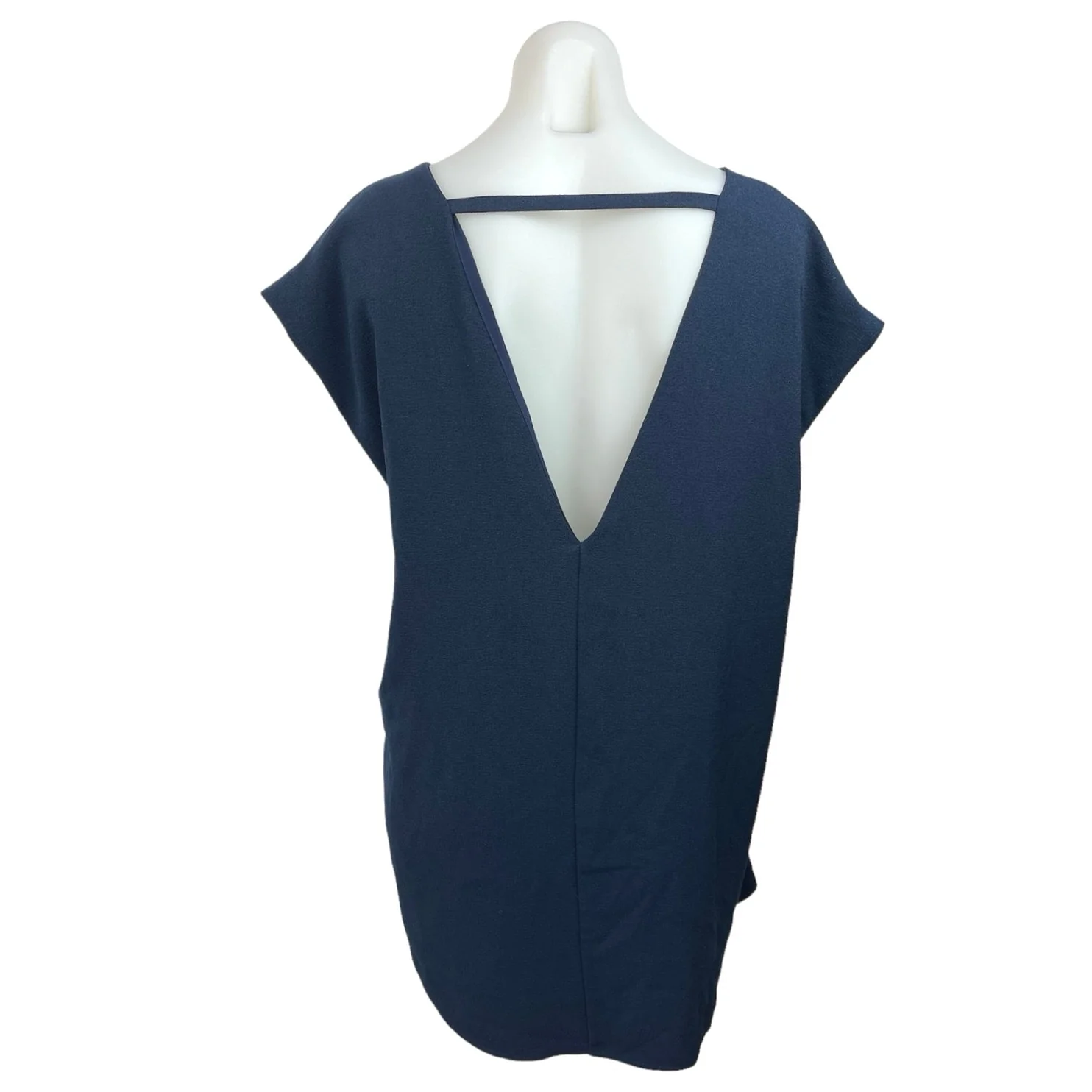 Slate & Willow Women's Blue Cap Sleeves with Back Cutout Lexi Shift Dress Size M - Image 3