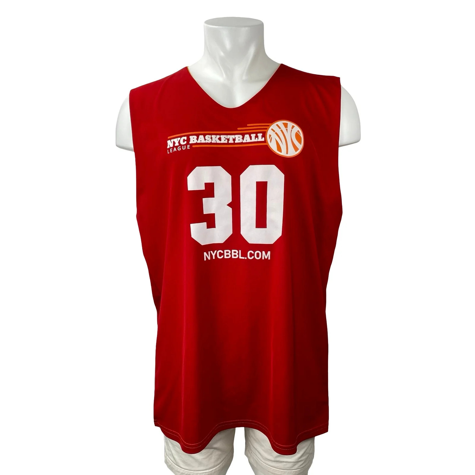 SMASH Athletics Men's Red Yellow NYC Basketball 30 Reversible Jersey Tank Top XL - Image 4
