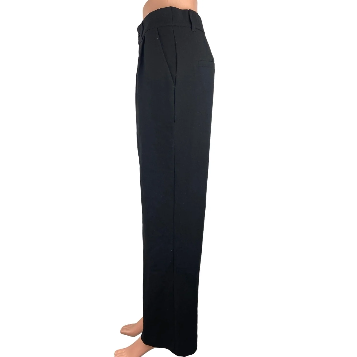 SO Black High Rise Pleated Straight Leg Career Business Ankle Dress Pants Size M - Image 2