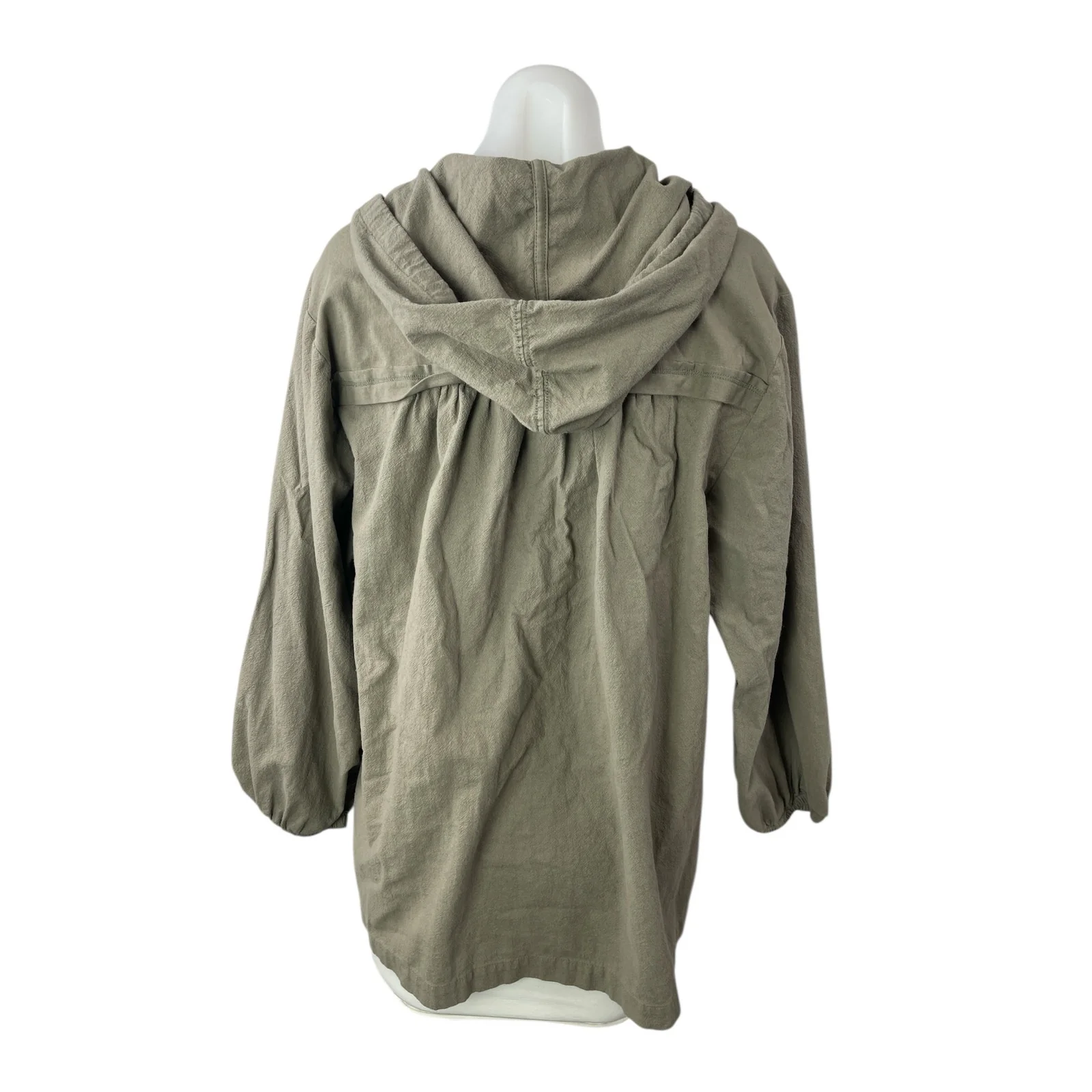Soft Surroundings Women's Olive Green Hoodie Hooded Long Sleeve Shirt Top Size L - Image 2