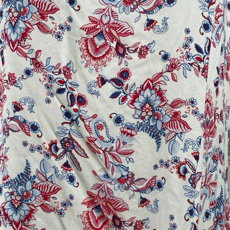 Soho Botanical Floral Lace Trim Bell Sleeves Tunic Peasant Popover Blouse Top XL - Image 2