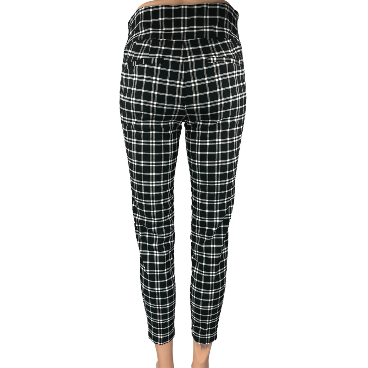 Soho Womens Black Plaid Checkered Skinny High Rise Trousers Leggings Pants Size S - Image 3