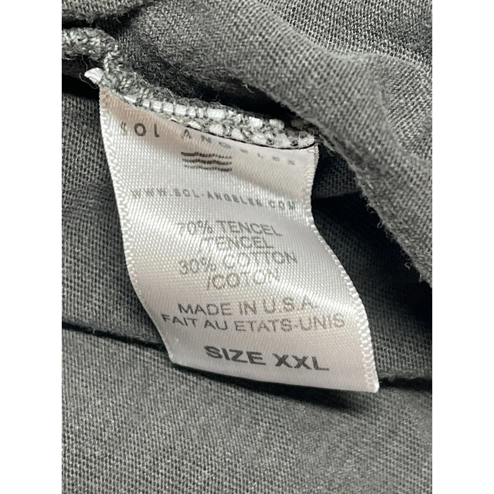 Sol Angeles Mens Gray V Neck Short Sleeve Basic Plain Casual Tee T-Shirt Top XXL - Image 4