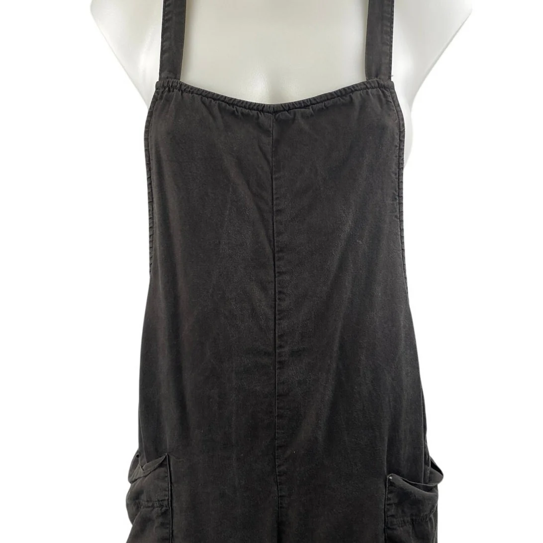 Sol Angeles Women's Black Sleeveless Cargo Straight Utility Overalls Pants Sz XS - Image 3