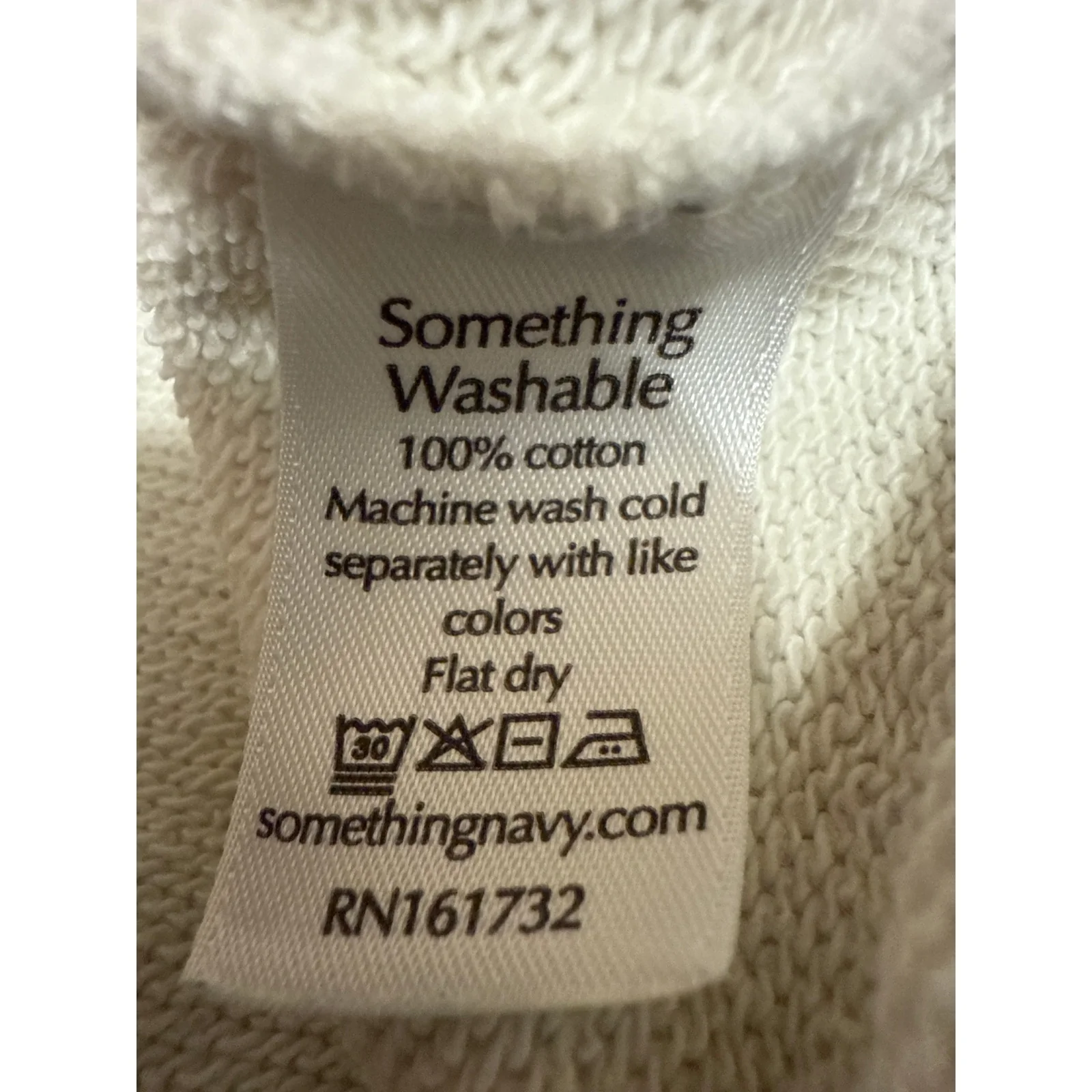 Something Navy Cream White Embroidered Logo Long Sleeve Sweatshirt Top Size XS - Image 4