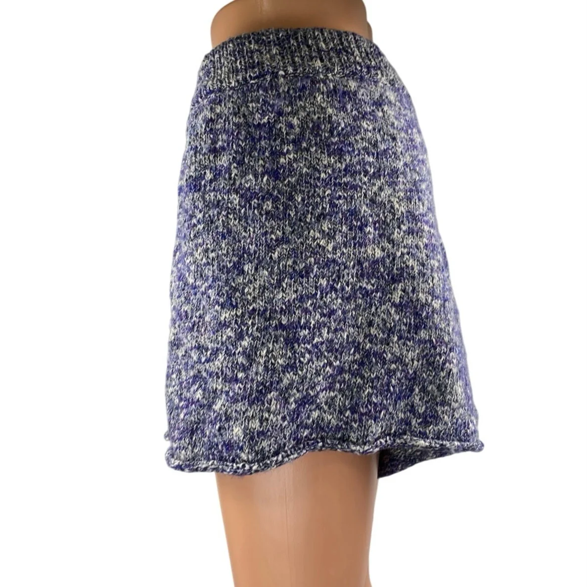 Something Navy Women's Blue Merino Wool Wide Leg Casual Lounge Sweat Shorts Sz L - Image 2