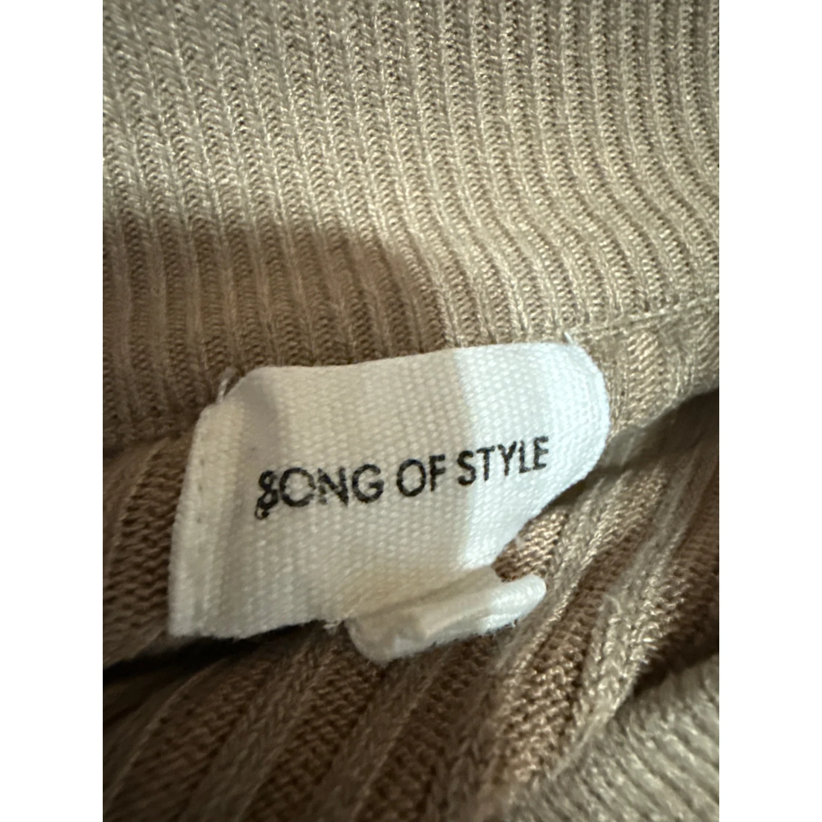 Song Of Style Tan Rib Knit High Waist Flared Bootcut Trousers Leggings Pants XL - Image 5