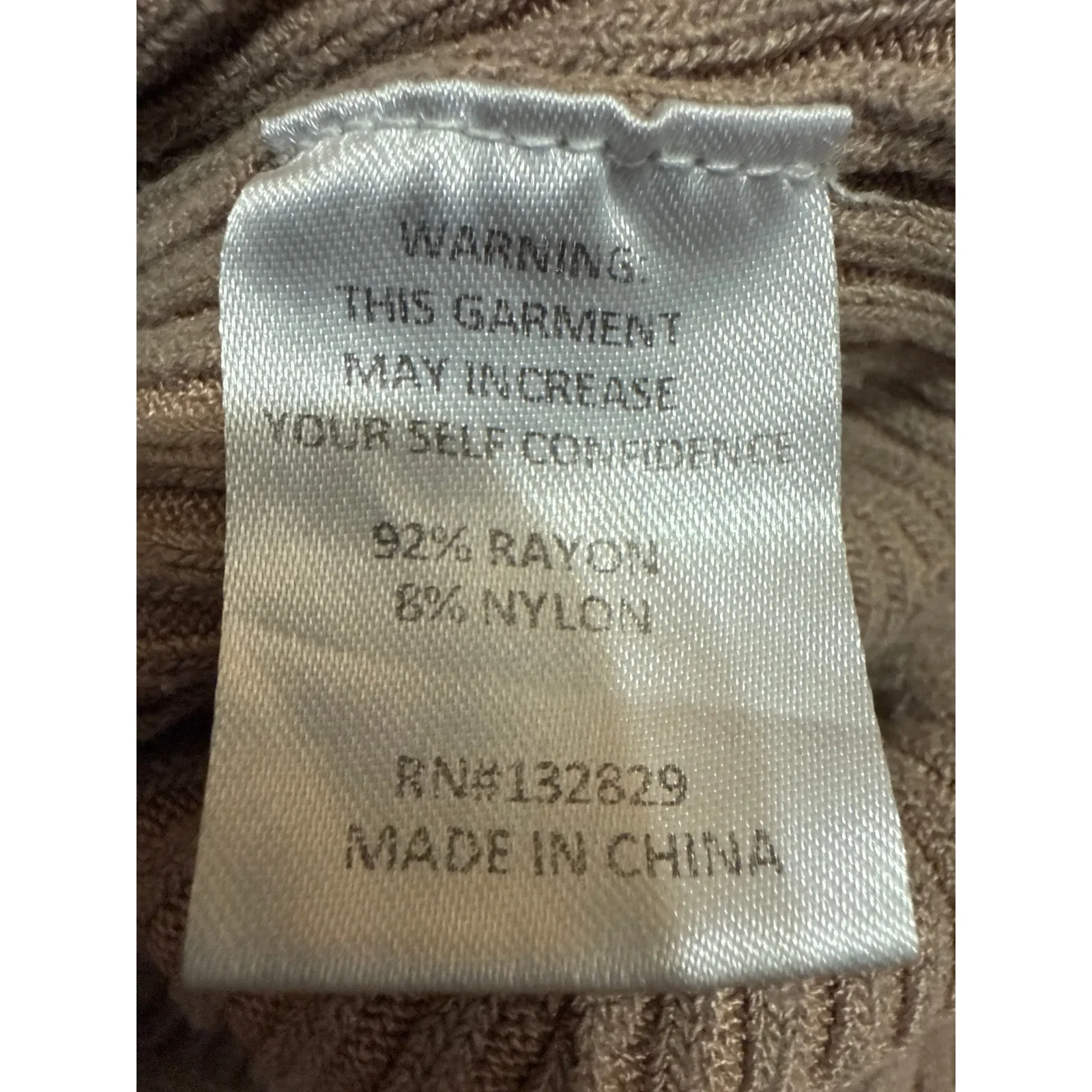 Song Of Style Tan Rib Knit High Waist Flared Bootcut Trousers Leggings Pants XL - Image 6