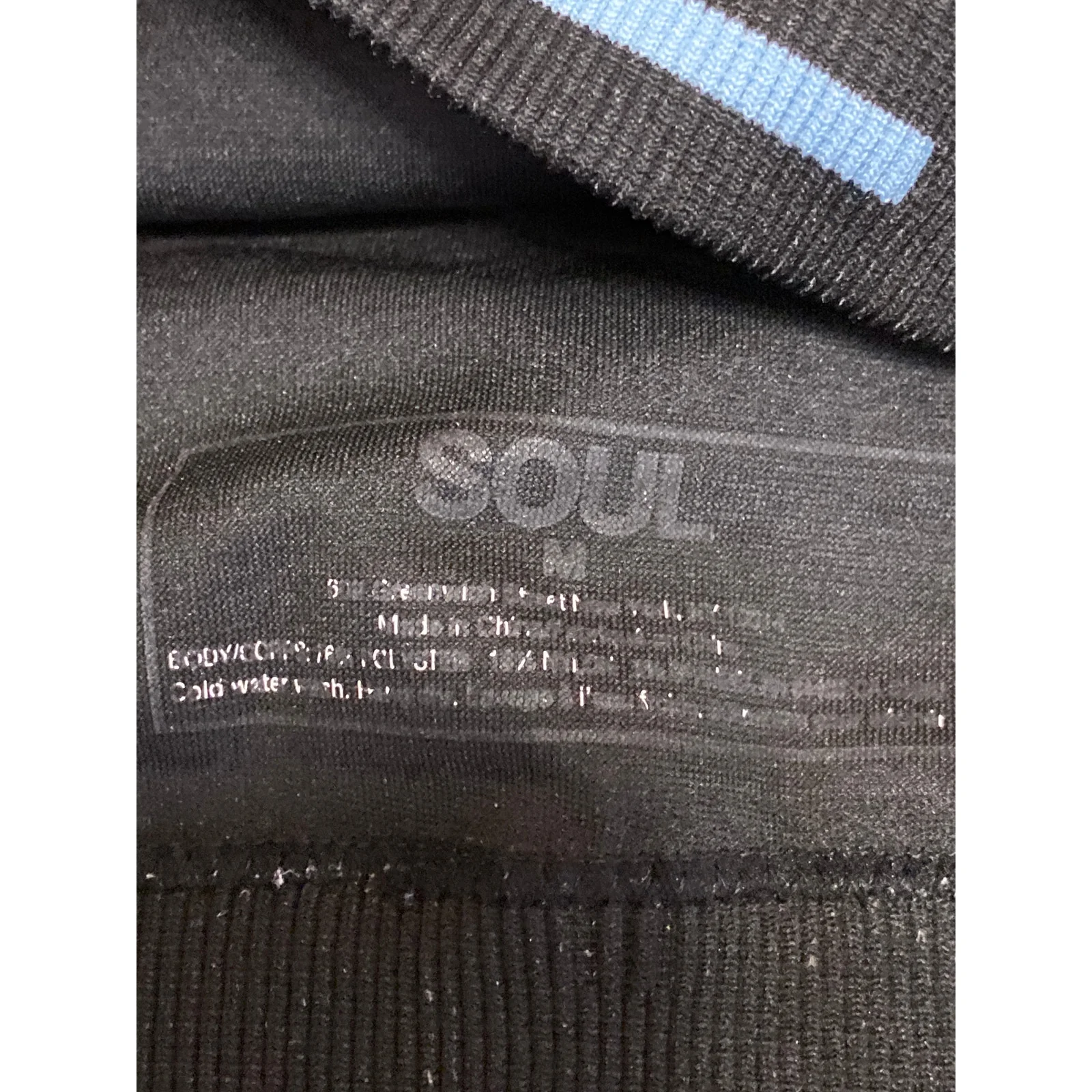 Soul Black Sleeveless Ribbed Stretch Racerback Sports Bra Crop Tank Top Size M - Image 3