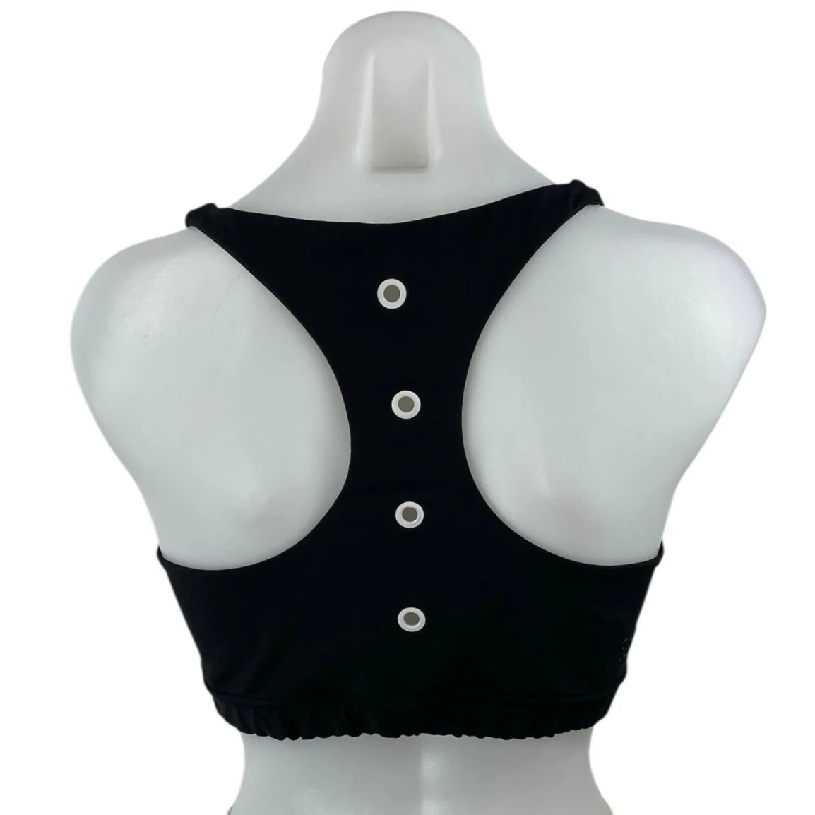 Soul by SoulCycle Grommet Black Button Racerback Athletic Sports Bra Crop Top L - Image 2