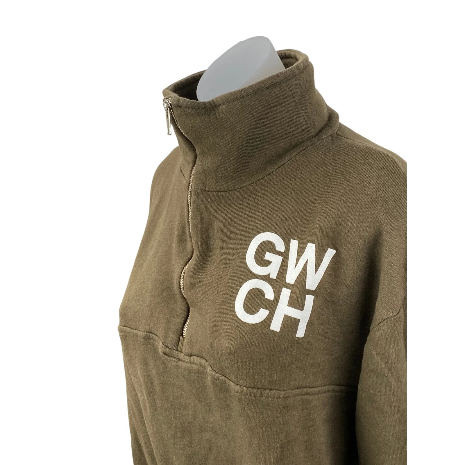 Soul Cycle Women's Olive Green GWCH Fleece Long Sleeve Half Zip Sweatshirt Sz S - Image 2