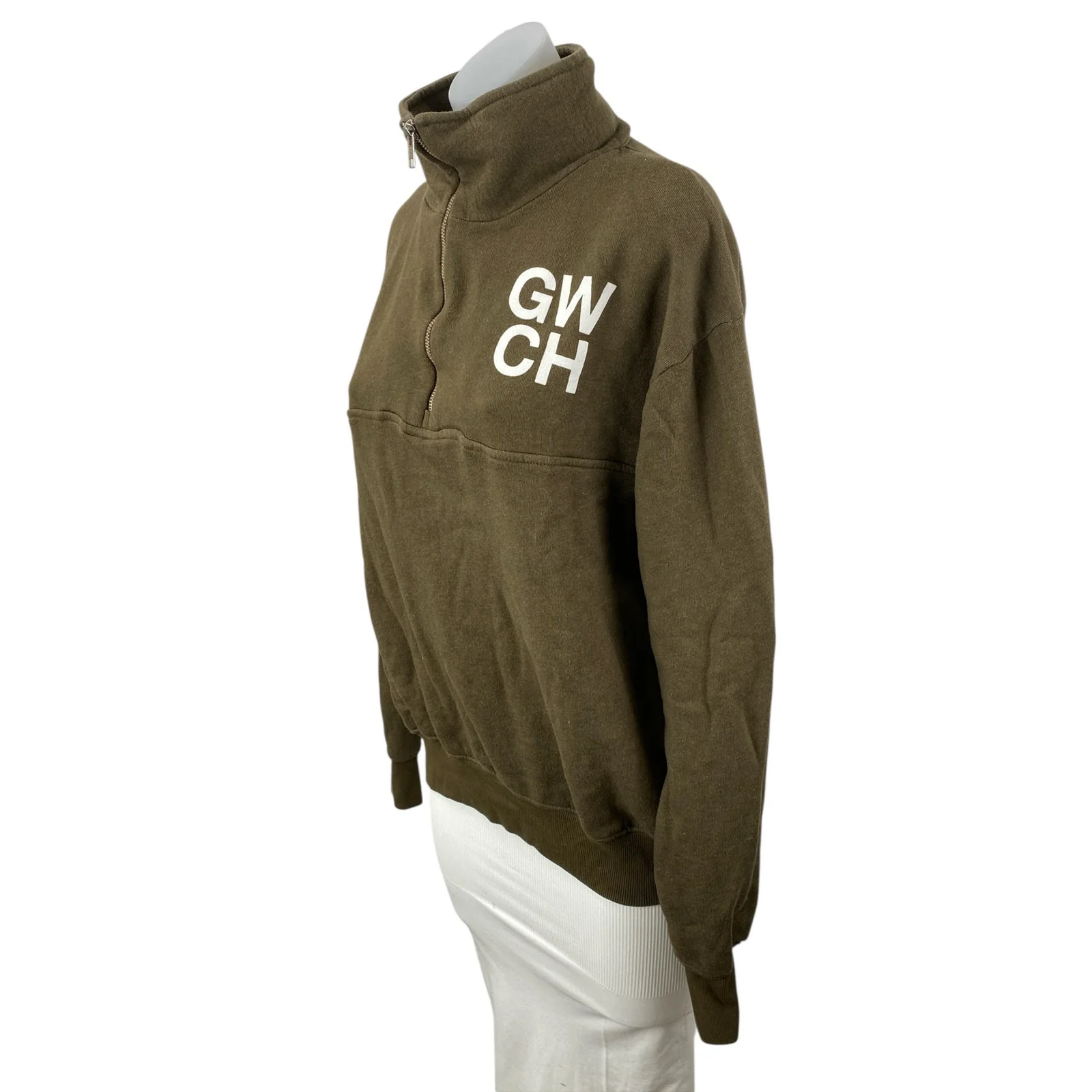 Soul Cycle Women's Olive Green GWCH Fleece Long Sleeve Half Zip Sweatshirt Sz S - Image 3