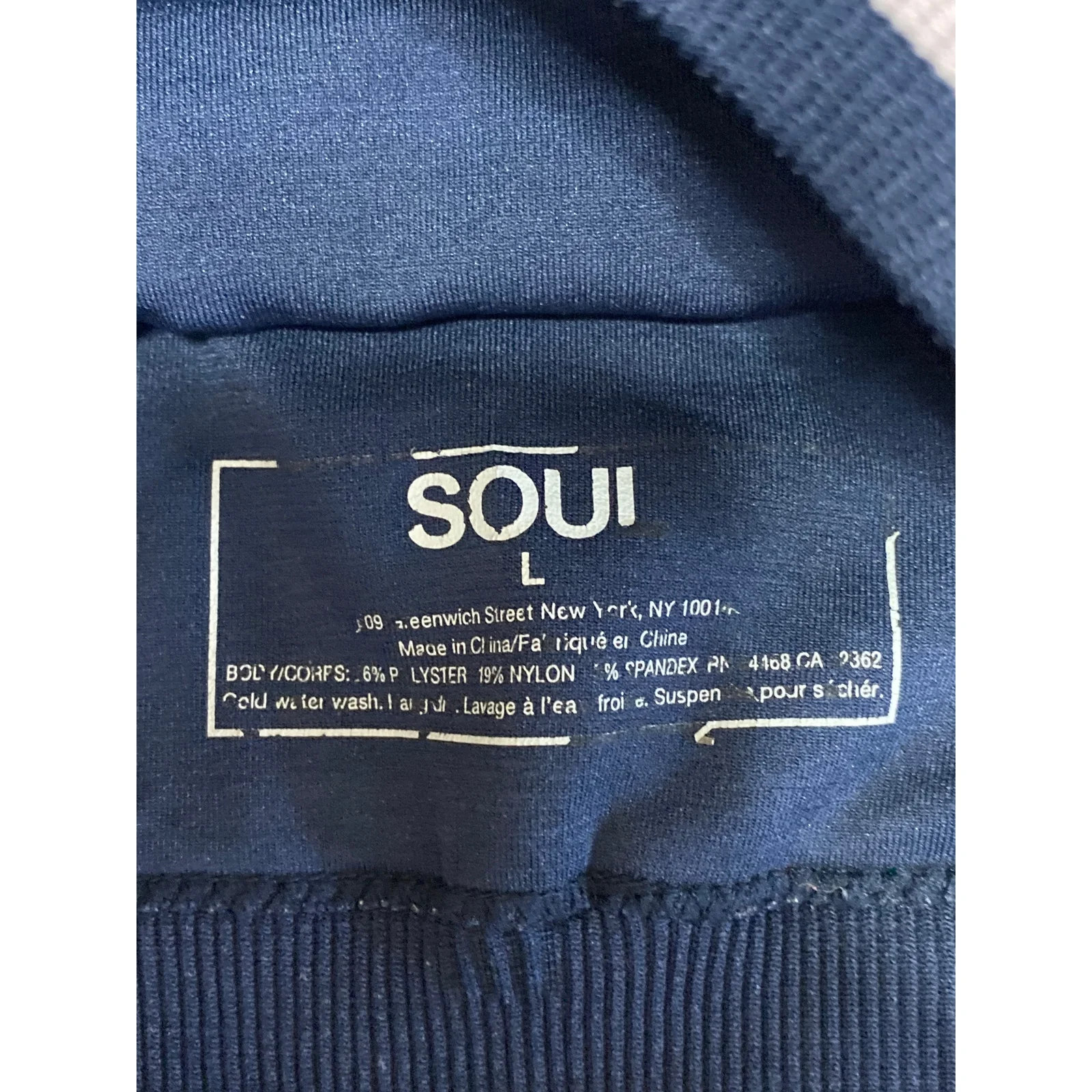 SOUL Women's Blue Pink Ribbed Knit Racerback Yoga Athletic Sports Bra Crop Top L - Image 3