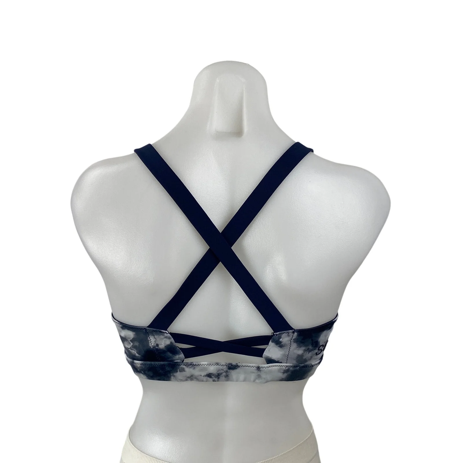 SoulCycle Blue Tie Dye Crossback Yoga Workout Athletic Sports Bra Crop Top Sz S - Image 4