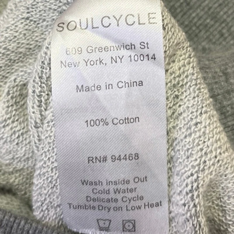 Soulcycle Women's Gray Fleece Long Sleeve Crewneck Sweatshirt Sweater Top Size M - Image 5