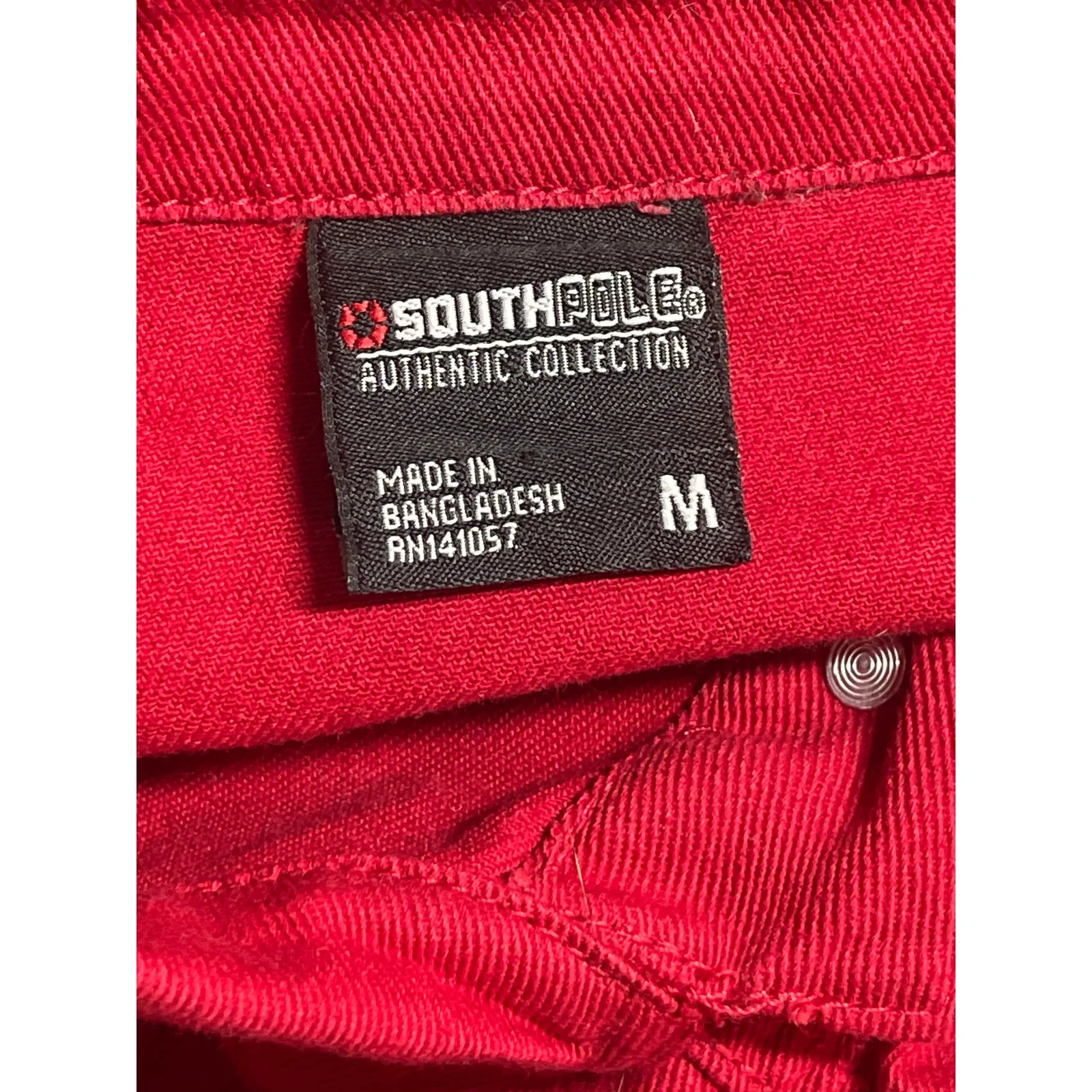 Southpole Men's Red Embroidered Long Sleeve Button Up Shirt Shacket Jacket Sz M - Image 6